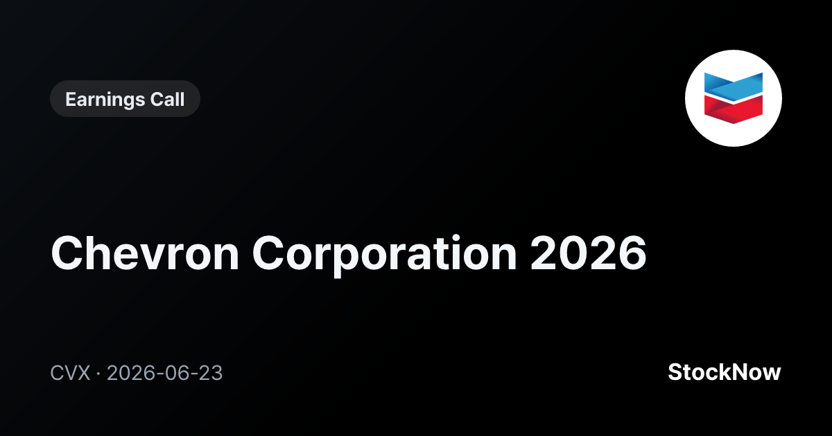 CVX J.P. Morgan Natural Resources Conference 2026 | StockNow