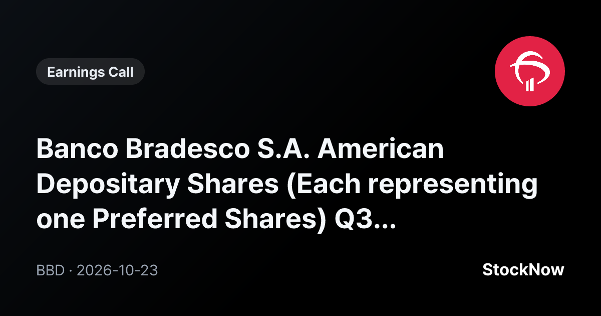 BBD Q3 2026 Earnings Call | StockNow