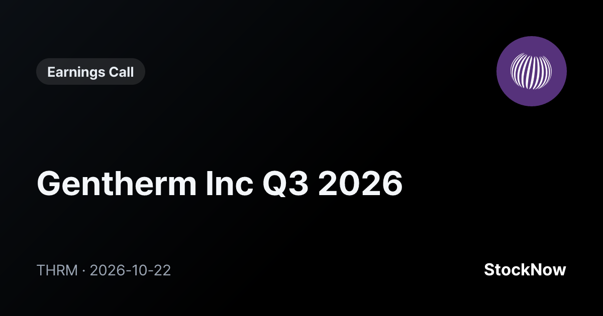 THRM Q3 2026 Earnings Call | StockNow
